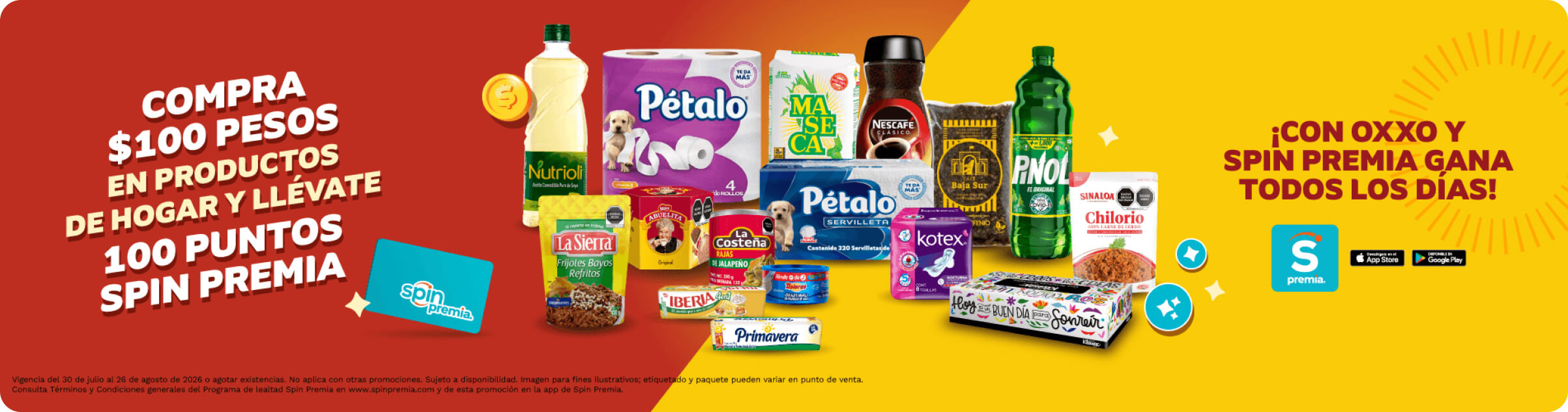 Compra productos participantes y gana puntos Spin Premia